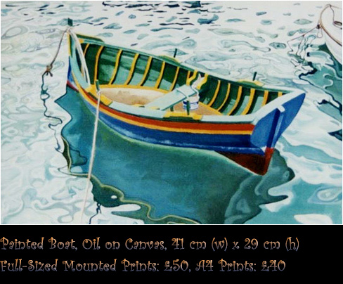 Painted Boat, Oil on Canvas